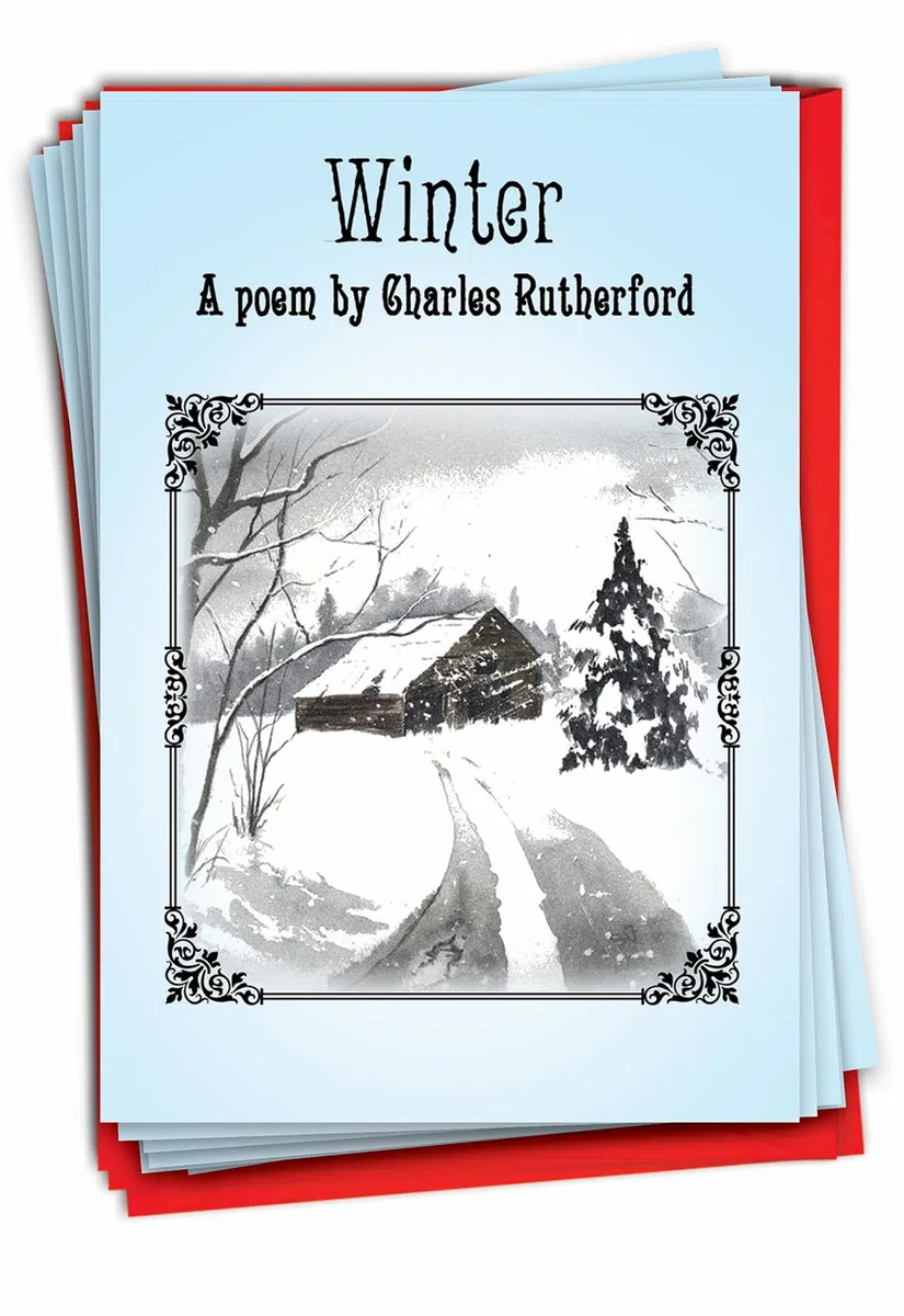 NobleWorks - 12 tarjetas de Navidad divertidas vintage en caja – Humor retro festivo para adultos, tarjetas de notas con sobres (1 diseño, 12 tarjetas) – Poema de Navidad B1425